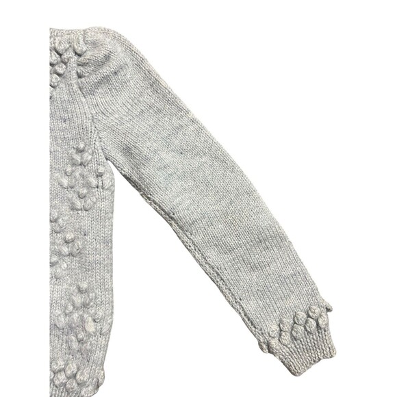 Gray Knitted Button Up Bobble Cardigan - Picture 7 of 10